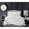 Chic Home Ilani 4 Piece Cotton Comforter Set Solid White With Dual Stripe Embroidered Border Hotel Collection Bedding